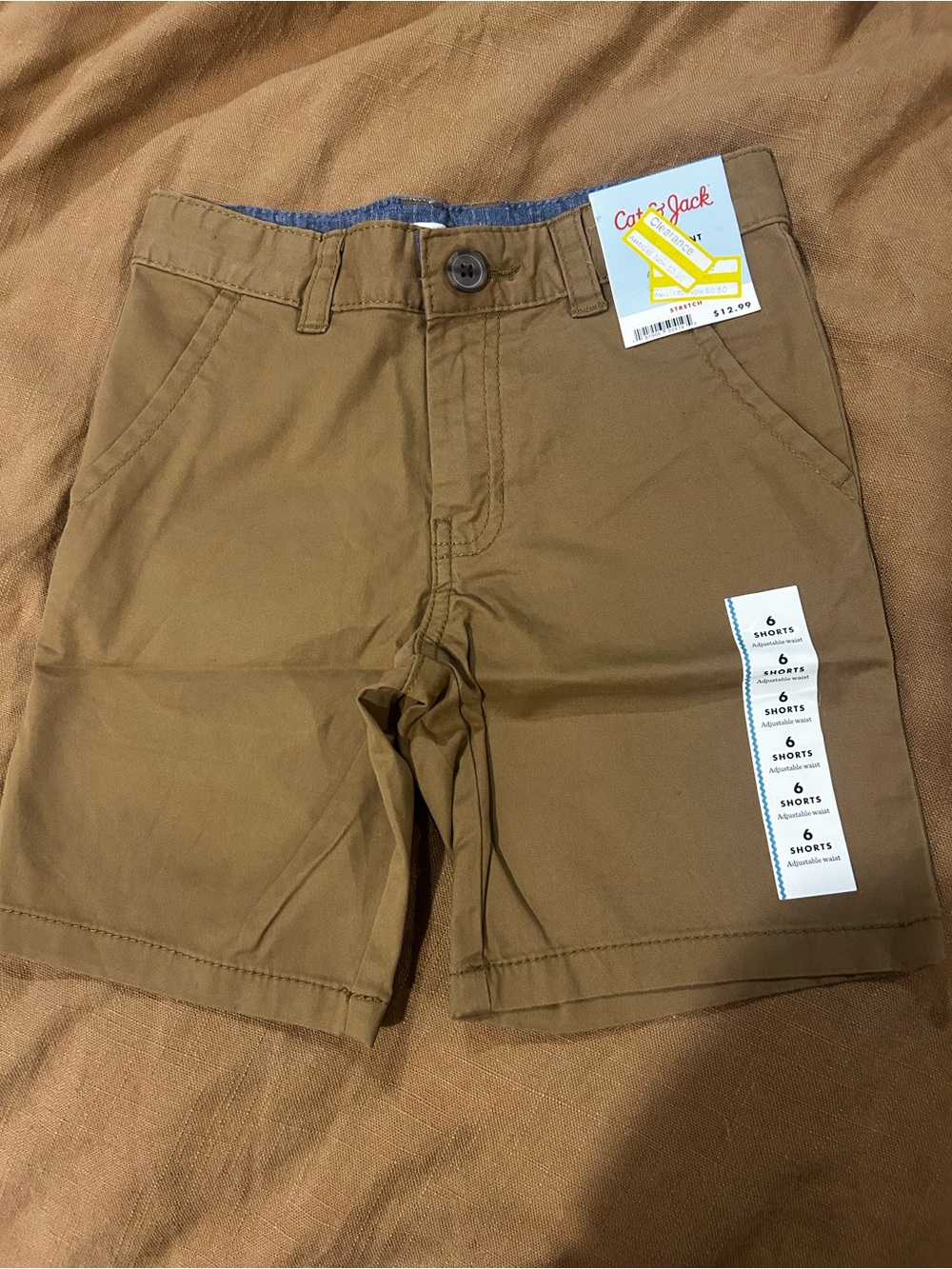 NEW! Boys Cat & Jack Dark Khaki Shorts Size 6